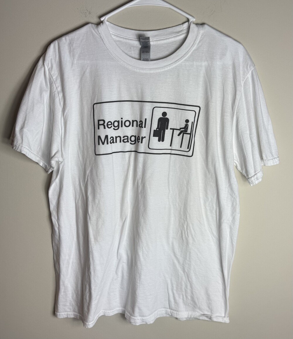 Gildan White 100% Cotton Medium Short Sleeve T-Shirt Regional Manager